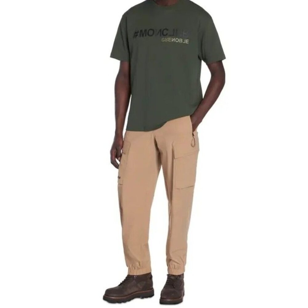 NWT Moncler Grenoble Short Sleeve Logo Tee T-shirt Olive Green Size XL